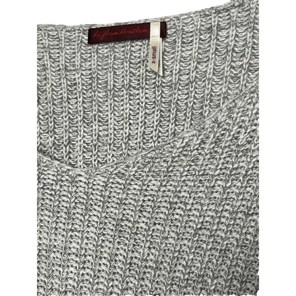 Anthropologie Cozy Knit XS Oversize Sweater Light‎ Gray Relaxed Wool Blend Layer